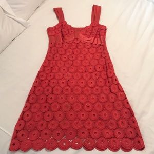 Yoana Baraschi coral lace dress